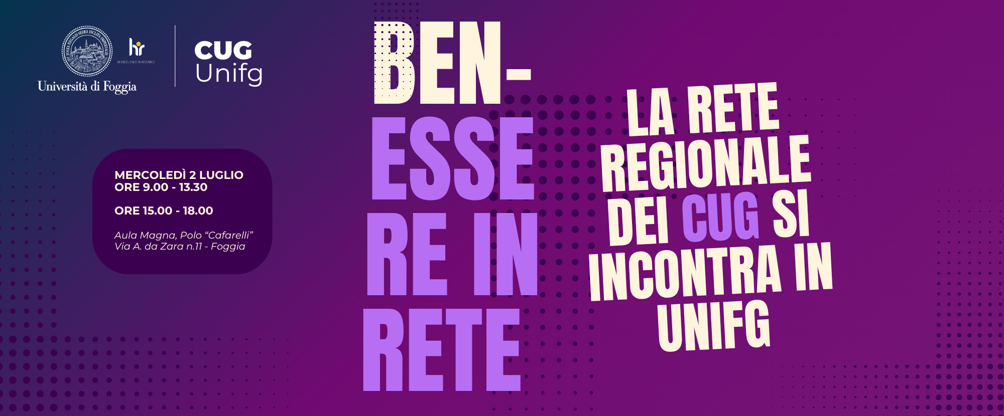 banner incontro cug regionali in unifg